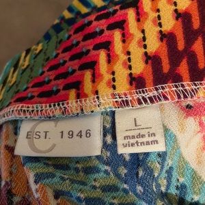 Multicolored Maxi Skirt size Large, pull on, super comfy
